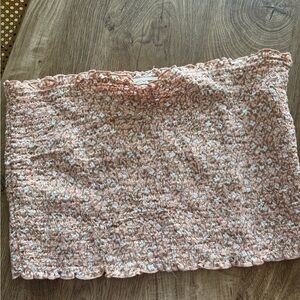 Floral Peach Skirt and Top: Cute two piece set